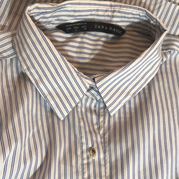 “ZARA BASIC” Classic Pinstripe Ladies Blouse . - Picture 9 of 12